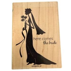 Stampin up! Large Here Comes The Bride Wedding Rubber Stamp